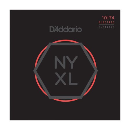 D'Addario NYXL1074 Набор 8 струн для электрогитары, калибр 10-74