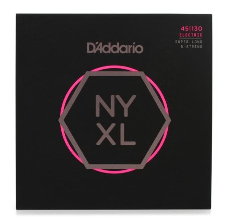 D'Addario NYXL45130SL Набор 5 струн для бас-гитары, Super Long Scale, Regular Light, 045-130