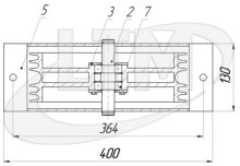 XLine· БКО-4-300 Блок канатный обводной диаметром 300 мм на 4 каната стальных и 1 пеньковый канат